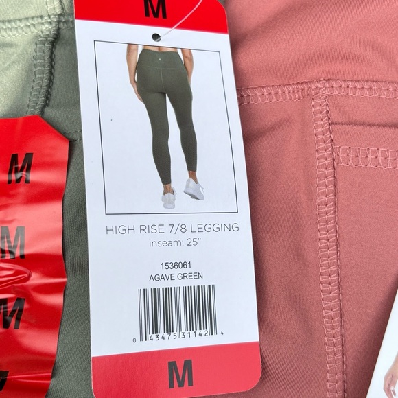 Danskin High Rise Set of Leggings Size Medium (Green & Mauve) NWT - Picture 8 of 9